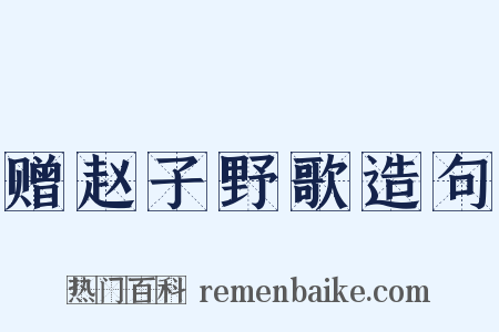 赠赵子野歌造句是什么意思的图片